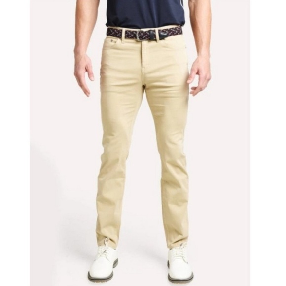 G/Fore Core 5 Pocket Tan Golf Pants 34x33 Brushed Cotton/Modal - Picture 1 of 11